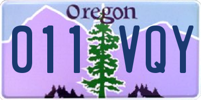 OR license plate 011VQY