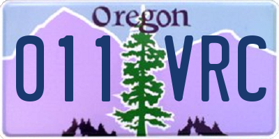 OR license plate 011VRC