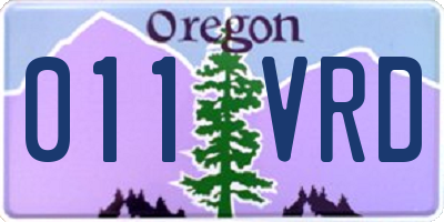 OR license plate 011VRD
