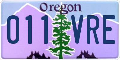 OR license plate 011VRE