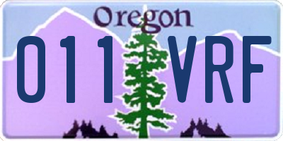 OR license plate 011VRF