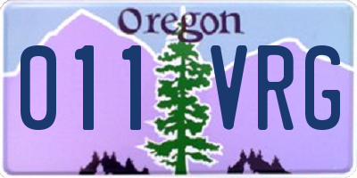 OR license plate 011VRG