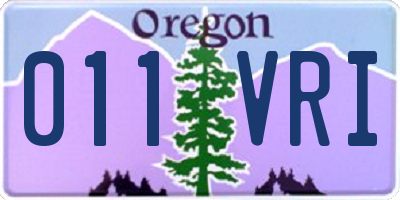 OR license plate 011VRI