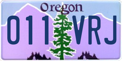 OR license plate 011VRJ