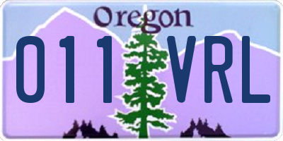 OR license plate 011VRL