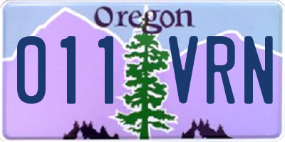 OR license plate 011VRN