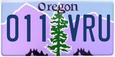 OR license plate 011VRU