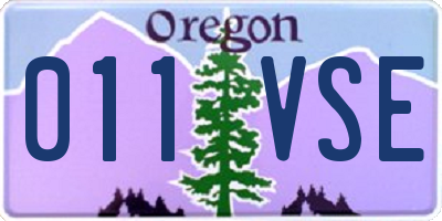 OR license plate 011VSE