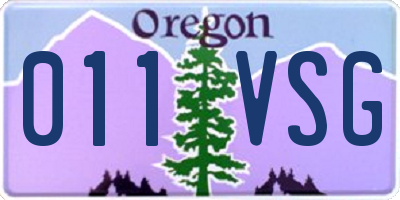 OR license plate 011VSG