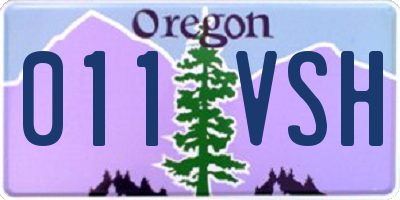 OR license plate 011VSH