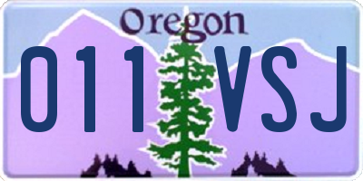 OR license plate 011VSJ