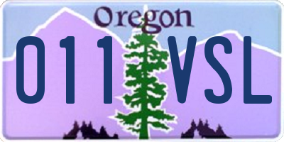 OR license plate 011VSL