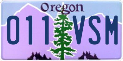 OR license plate 011VSM