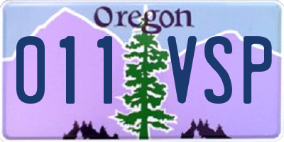OR license plate 011VSP