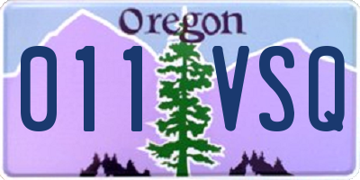 OR license plate 011VSQ