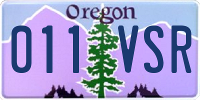 OR license plate 011VSR