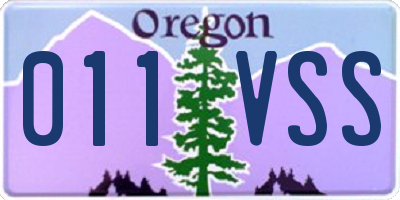 OR license plate 011VSS