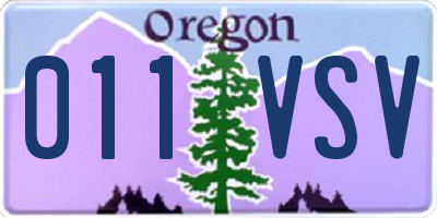 OR license plate 011VSV