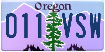 OR license plate 011VSW
