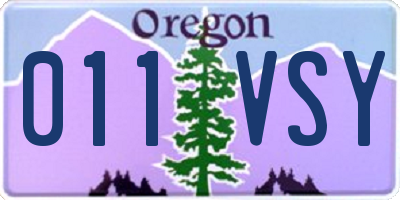 OR license plate 011VSY
