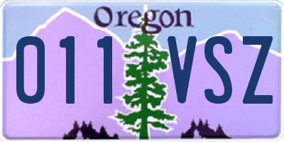 OR license plate 011VSZ