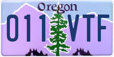 OR license plate 011VTF