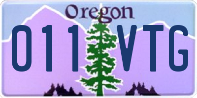 OR license plate 011VTG