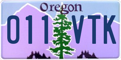 OR license plate 011VTK