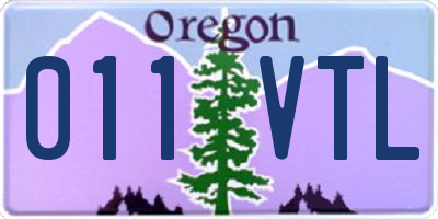 OR license plate 011VTL