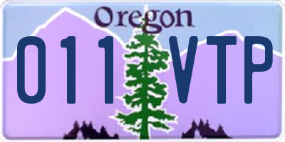 OR license plate 011VTP