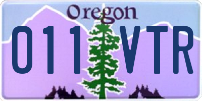 OR license plate 011VTR