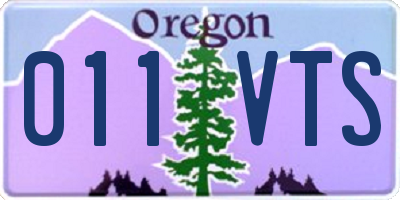 OR license plate 011VTS