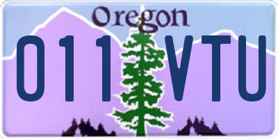 OR license plate 011VTU