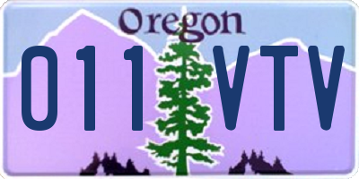 OR license plate 011VTV