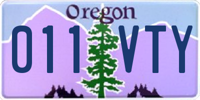 OR license plate 011VTY