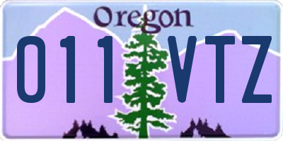 OR license plate 011VTZ