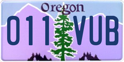 OR license plate 011VUB