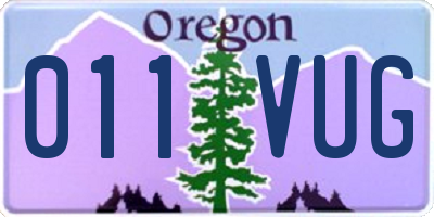OR license plate 011VUG