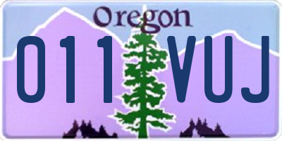 OR license plate 011VUJ