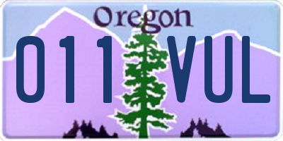 OR license plate 011VUL