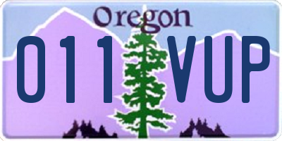 OR license plate 011VUP