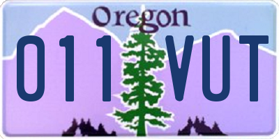 OR license plate 011VUT