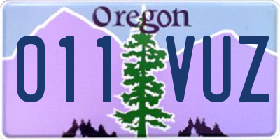 OR license plate 011VUZ