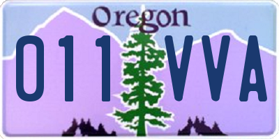 OR license plate 011VVA