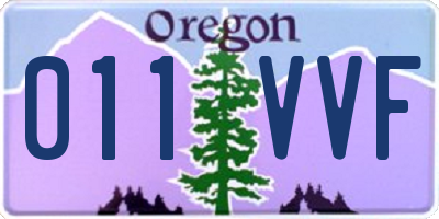 OR license plate 011VVF