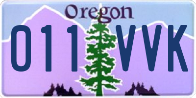 OR license plate 011VVK