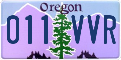 OR license plate 011VVR