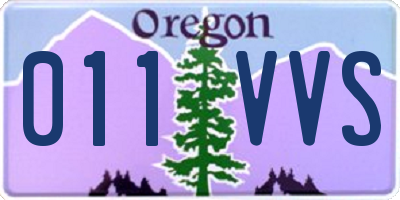 OR license plate 011VVS