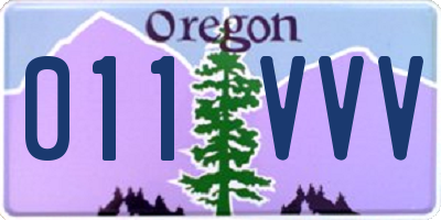 OR license plate 011VVV