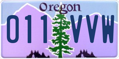 OR license plate 011VVW